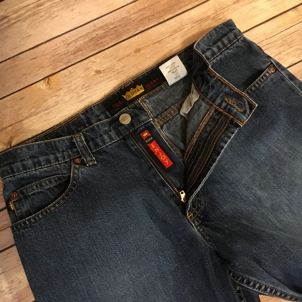 Todd Oldham Vintage Jeans Flare Gold Crown Enjoy